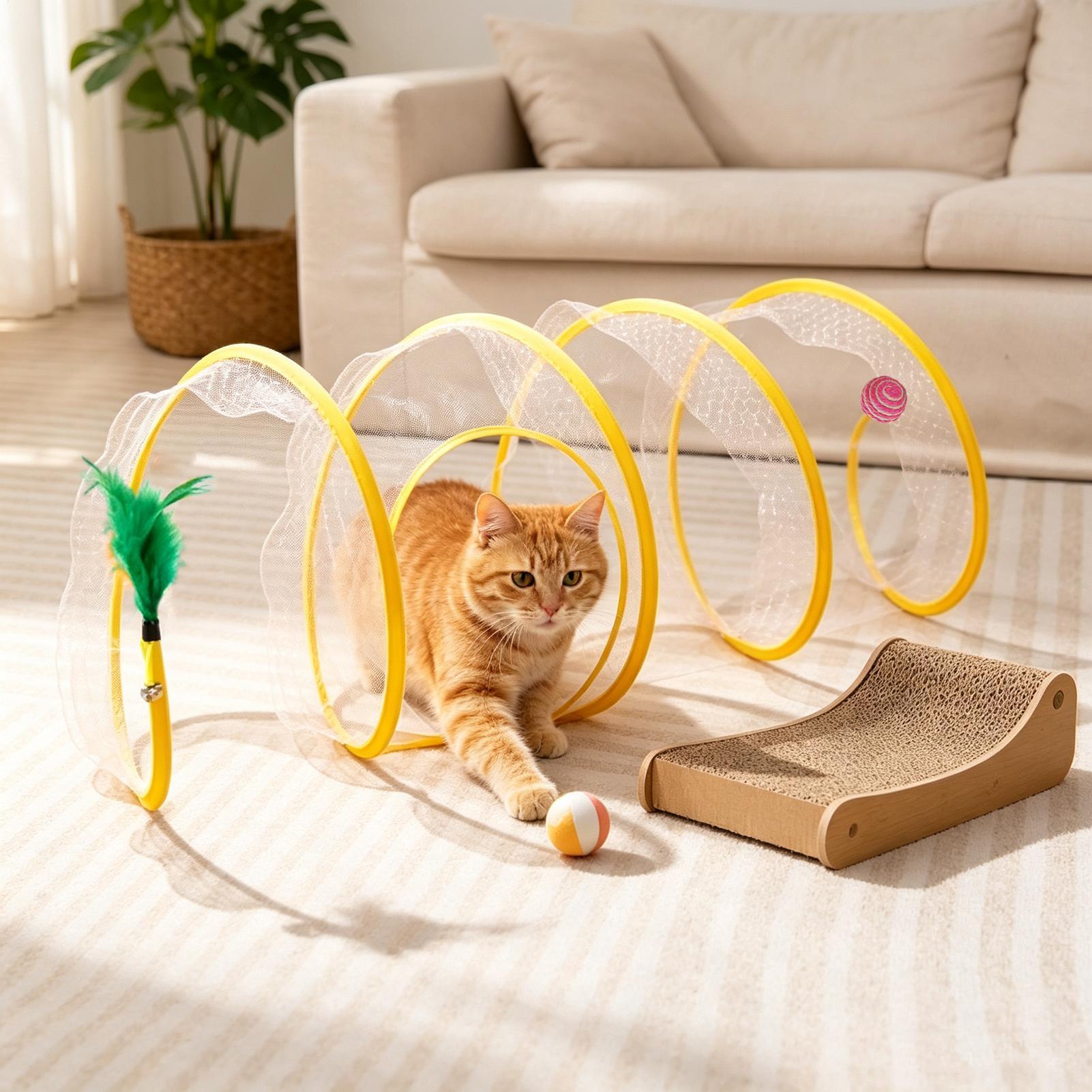 Cat Toy Tunnel Self Play Folda - Cat Tunnel Toy 评论和价格
